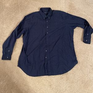 Polo Ralph Lauren Shirt Men 3XLT Tall LS/BD Blue & Green Plaid Lightweight